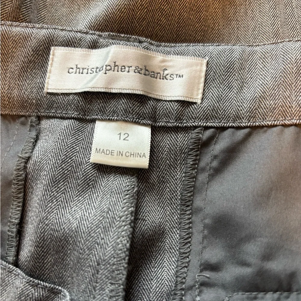 Christopher & Banks Gray Herringbone Dress Pants – Size 12
